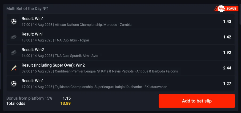 Multi Bets of the day